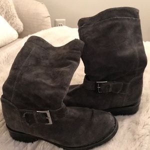 Grey suede moto boots sz 38
